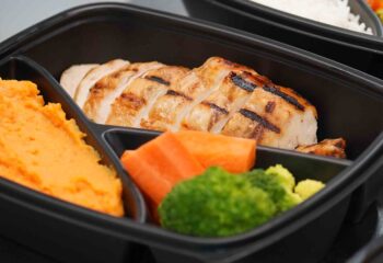 Grilled Chicken Breast with Sweet Potato Mash and Vegetables