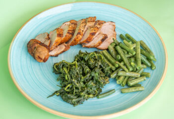 Cajun Spiced Roast Pork Loin & Greens
