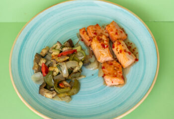 Salmon Bites & Roast Vegetables